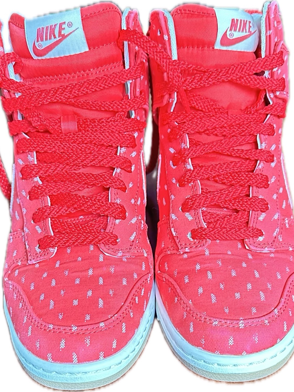 Nike Dunk Sky Hi Print Hyper Red Hidden Wedge Sneakers 2012 Women’s 8 Rare